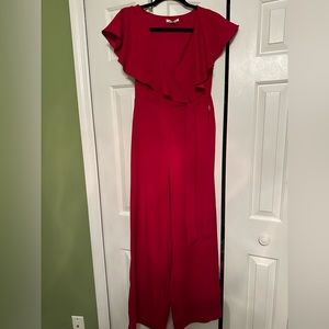 Boutique Red Flowy Jumpsuit